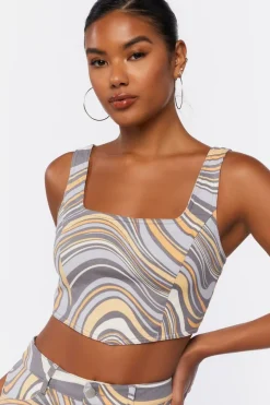 Abstract Crop Top & Pants Set