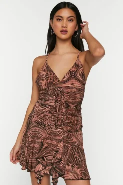 Abstract Fit & Flare Mini Dress