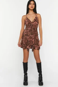Abstract Fit & Flare Mini Dress