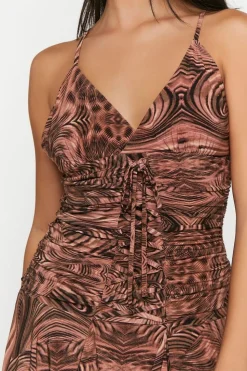 Abstract Fit & Flare Mini Dress