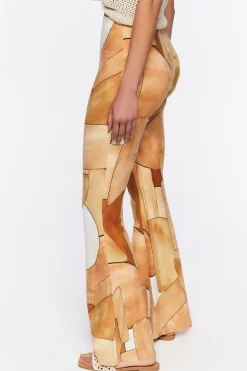 Abstract Geo Print Flare Pants