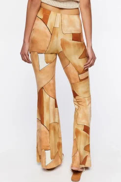 Abstract Geo Print Flare Pants