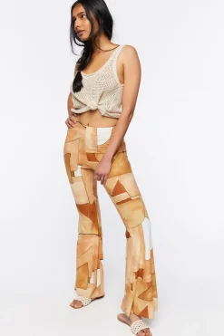 Abstract Geo Print Flare Pants