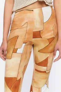 Abstract Geo Print Flare Pants