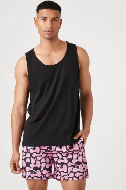 Abstract Happy Face Swim Trunks