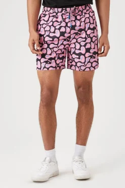 Abstract Happy Face Swim Trunks