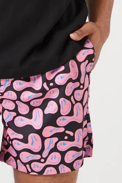 Abstract Happy Face Swim Trunks