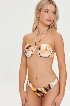 Abstract High-Cut Bikini Bottoms