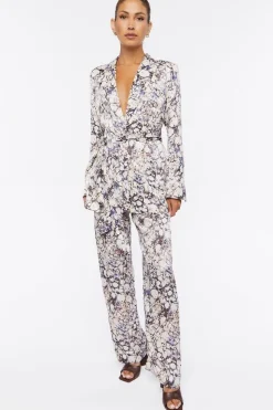 Abstract Marble Print Trouser Pants