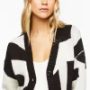Abstract Marled Cardigan Sweater