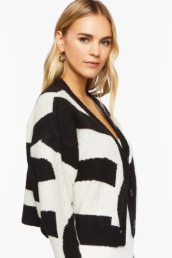 Abstract Marled Cardigan Sweater