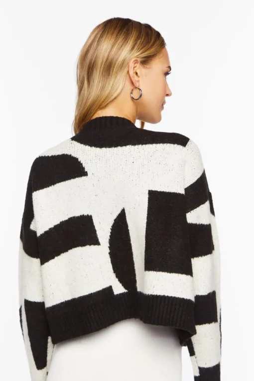 Abstract Marled Cardigan Sweater