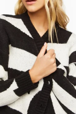 Abstract Marled Cardigan Sweater