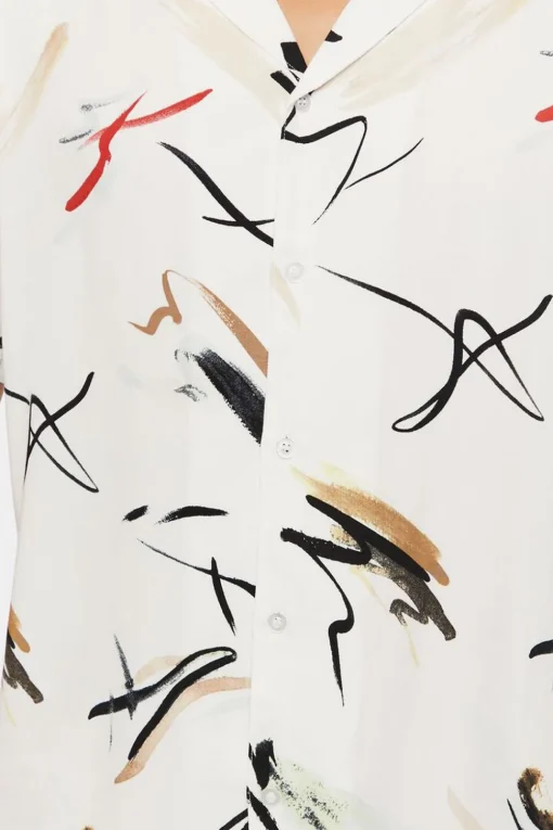 Abstract Paint Stroke Print Shirt