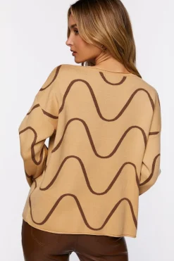 Abstract Print Bell-Sleeve Sweater