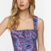 Abstract Print Corset Crop Top