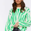 Abstract Print Crew Neck Sweater