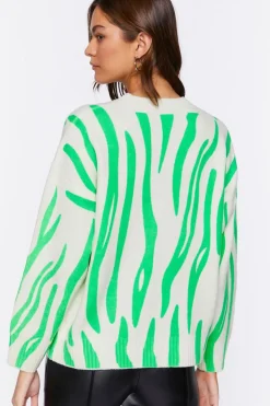 Abstract Print Crew Neck Sweater