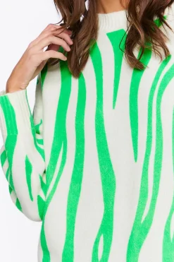 Abstract Print Crew Neck Sweater