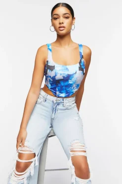 Abstract Print Crop Top