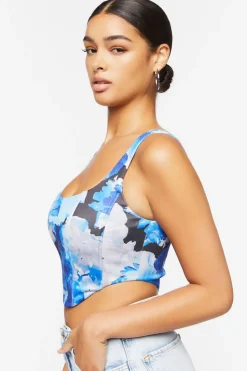 Abstract Print Crop Top