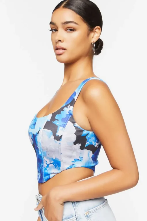 Abstract Print Crop Top