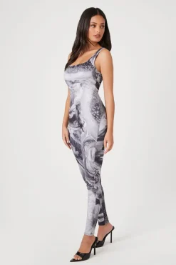 Abstract Print Fitted Jumpsuit
