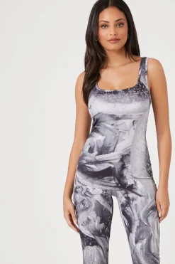 Abstract Print Fitted Jumpsuit