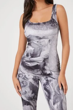 Abstract Print Fitted Jumpsuit