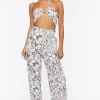 Abstract Print Paperbag Pants