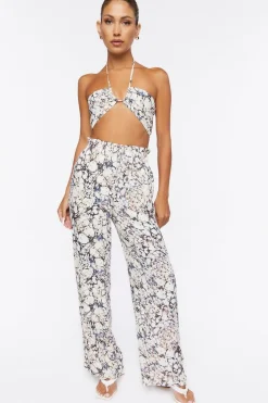 Abstract Print Paperbag Pants