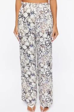 Abstract Print Paperbag Pants