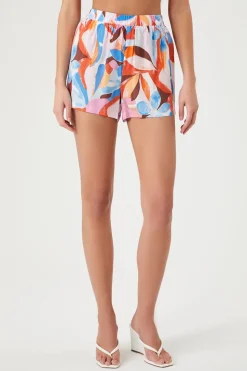 Abstract Print Pull-On Shorts