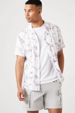 Abstract Print Rayon Shirt