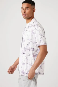 Abstract Print Rayon Shirt