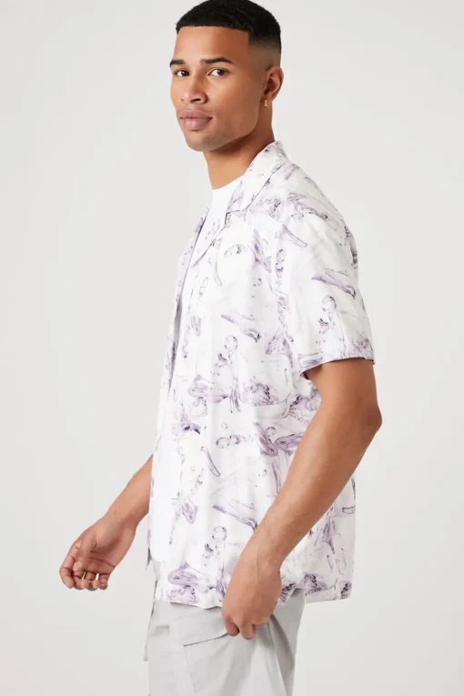 Abstract Print Rayon Shirt