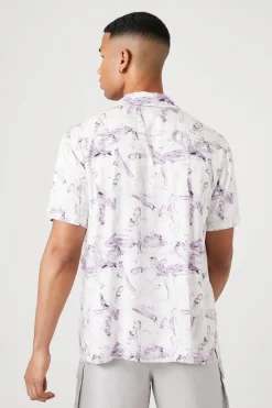 Abstract Print Rayon Shirt