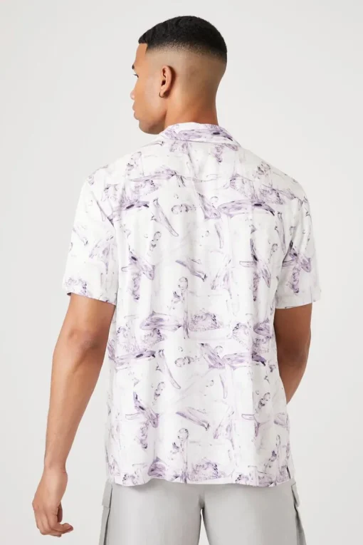 Abstract Print Rayon Shirt