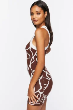 Abstract Print Sweater-Knit Dress
