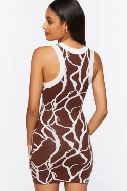 Abstract Print Sweater-Knit Dress