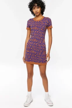 Abstract Sweater Mini Dress