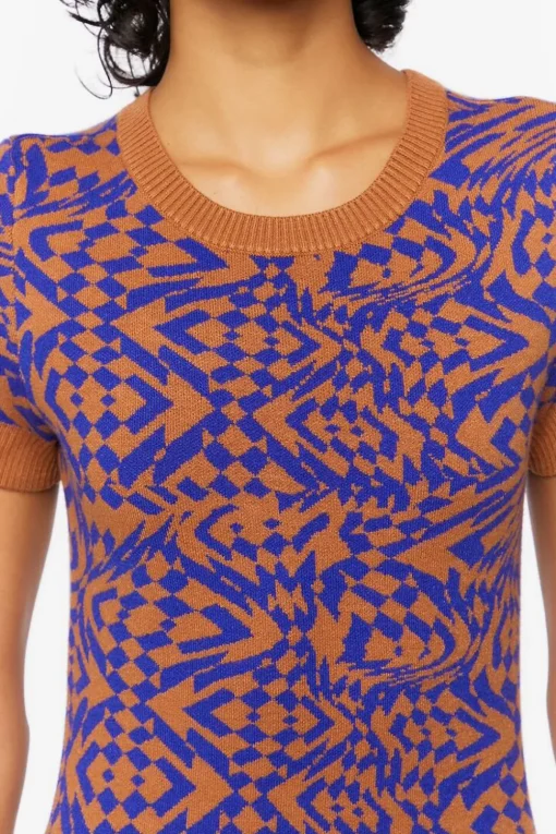 Abstract Sweater Mini Dress
