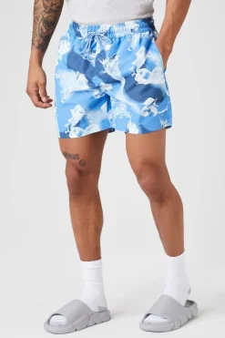 Abstract Water Print Swim Trunks