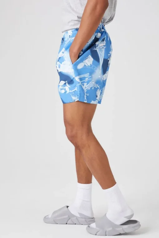 Abstract Water Print Swim Trunks