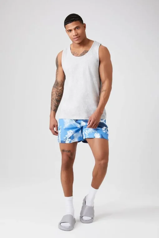 Abstract Water Print Swim Trunks