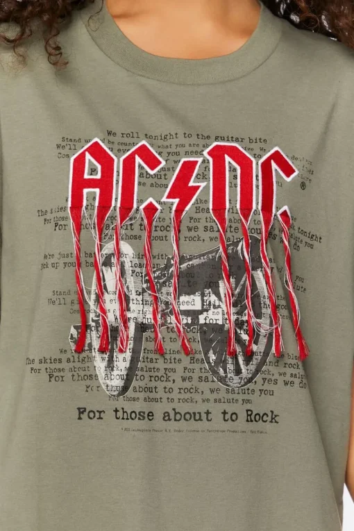 Acdc Embroidered Graphic Tee