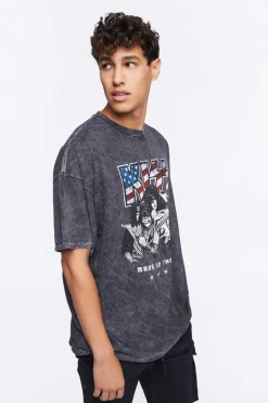 Acid Wash Kiss Graphic Tee