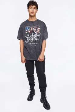 Acid Wash Kiss Graphic Tee