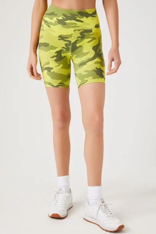 Active Camo Print Biker Shorts