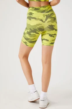 Active Camo Print Biker Shorts